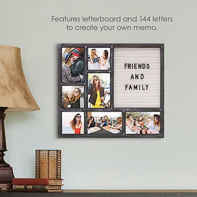 Melannco Letterboard 7-Opening Photo Collage Frame