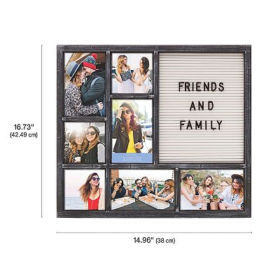 Melannco Letterboard 7-Opening Photo Collage Frame