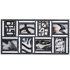 Melannco 7-Opening Letterboard Photo Collage Frame, Black