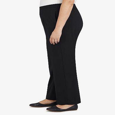 Plus Size Alfred Dunner Empire State Ponte Pull-On Straight Leg Pants