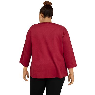 Plus Size Alfred Dunner Empire State Faux-Suede Sleeve Jacket