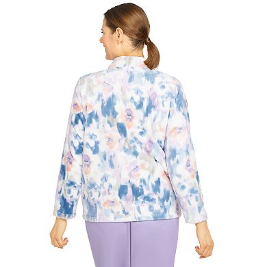 Plus Size Alfred Dunner Victoria Falls Funnelneck Long Sleeve Floral Print Jacket