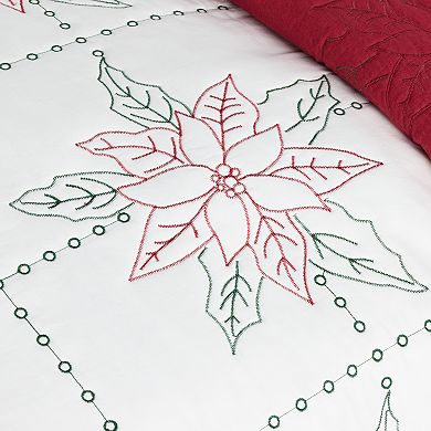 St. Nicholas Square® Embroidered Poinsettia Quilt Set with Shams