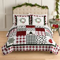 Deals on St. Nicholas Square Holiday Patchwork Quilt Set with Shams