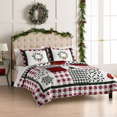 St. Nicholas Square® Holiday Patchwork Quilt Set with Shams