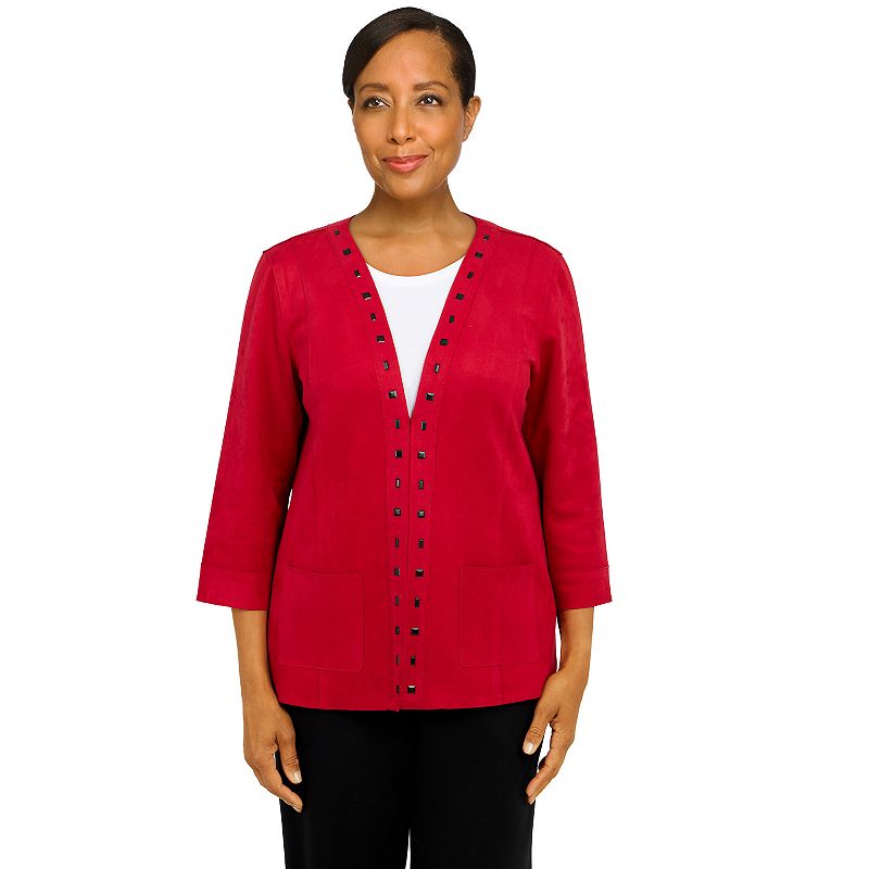 76749684 Petite Alfred Dunner Empire State Faux Suede Jacke sku 76749684