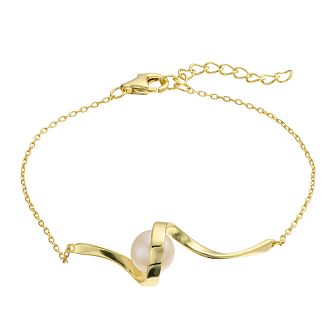 Sterling Silver with 7 mm Freshwater Cultured Pearl Adjustable Bracelet
