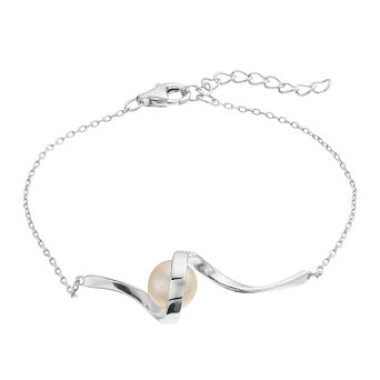 Sterling Silver with 7 mm Freshwater Cultured Pearl Adjustable Bracelet