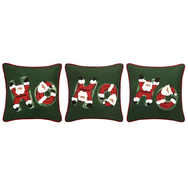 St. Nicholas Square® Red Plaid Merry Christmas Throw Pillows 3-pack Set