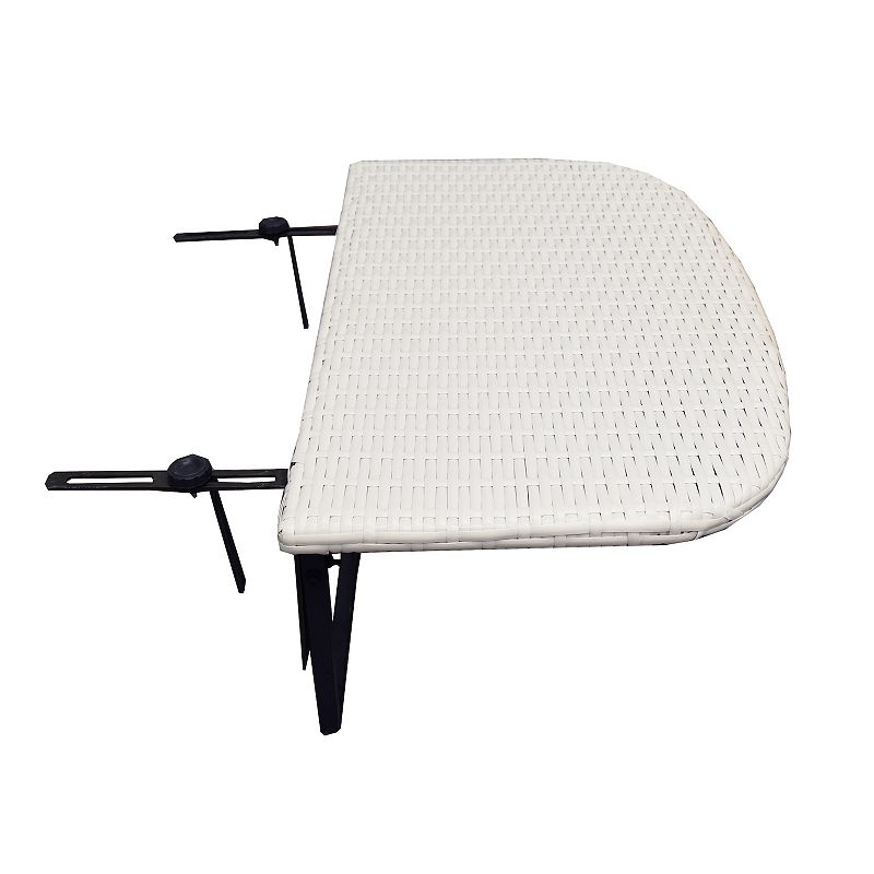 Oakland Living Indoor / Outdoor Foldable Wicker Balcony Table, White