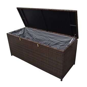 Oakland Living Indoor / Outdoor Patio Deck Wicker Storage Bin
