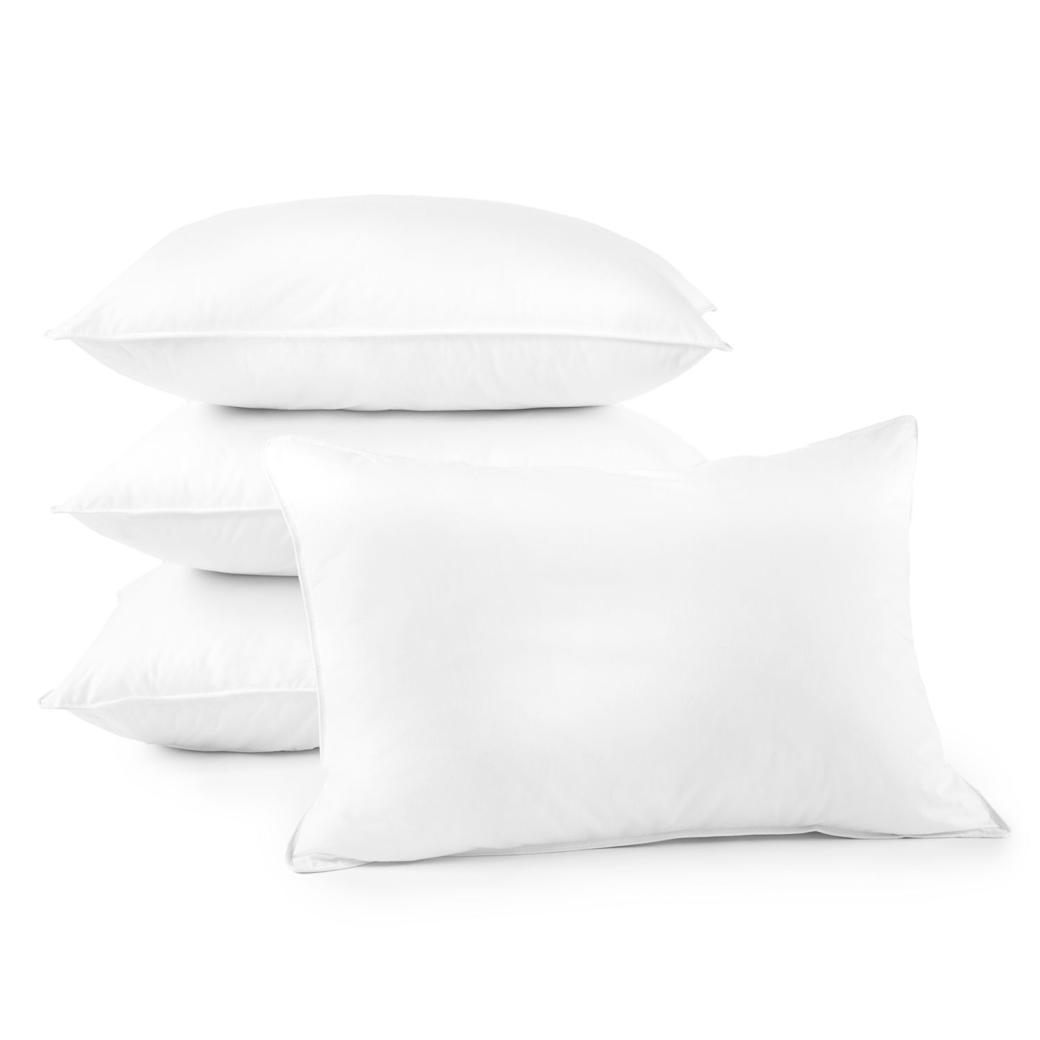 Downlite Soft Density 4-Pack Pillows, White, Jumbo