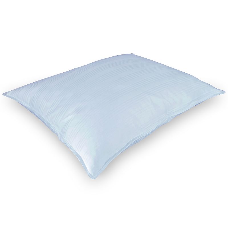 Downlite Low Profile 525 Fill Power White Down Pillow, Blue, Queen