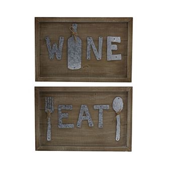 Elements Wine Eat Wall Decor 2 pc Set