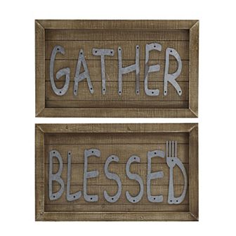 Elements Gather & Blessed Wall Decor 2 pc Set
