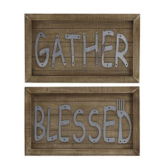 Elements Gather & Blessed Wall Decor 2 pc Set