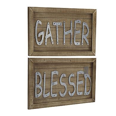 Elements Gather & Blessed Wall Decor 2-piece Set