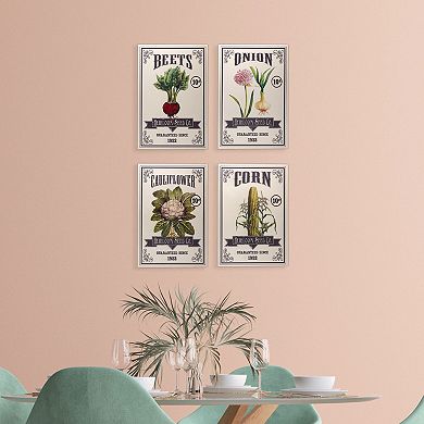 Elements Farmhouse Seed Wall Decor 4-piece Set
