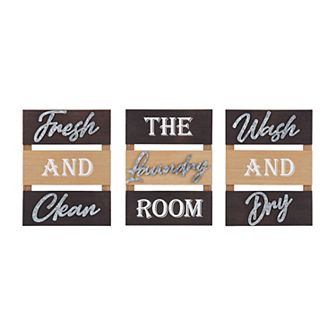 Elements Laundry Wall Decor 3 pc Set