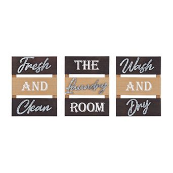 Elements Laundry Wall Decor 3 pc Set