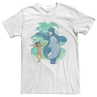 Men's Disney's The Jungle Book Sketch Of Mowgli And Baloo Dancing Tee