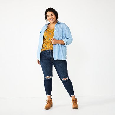 Plus Size Sonoma Goods For Life® Relaxed Button Down Shirt