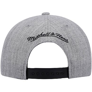 Men's Mitchell & Ness Heathered Gray Philadelphia 76ers Hardwood Classics Team 2.0 Snapback Hat