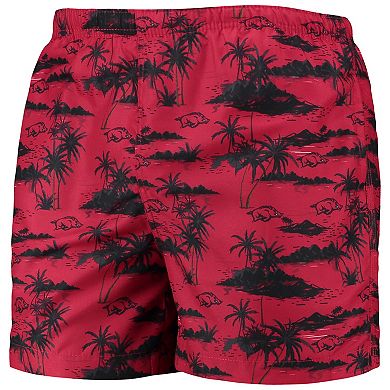 Men's FOCO Cardinal Arkansas Razorbacks Island Palm Swim Trunks