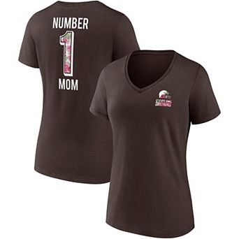 Women's Fanatics Branded Brown Cleveland Browns Team Mother's Day V-Neck T-Shirt