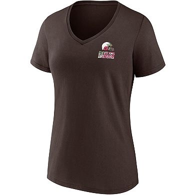 Women's Fanatics Branded Brown Cleveland Browns Team Mother's Day V-Neck T-Shirt