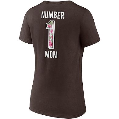 Women's Fanatics Branded Brown Cleveland Browns Team Mother's Day V-Neck T-Shirt
