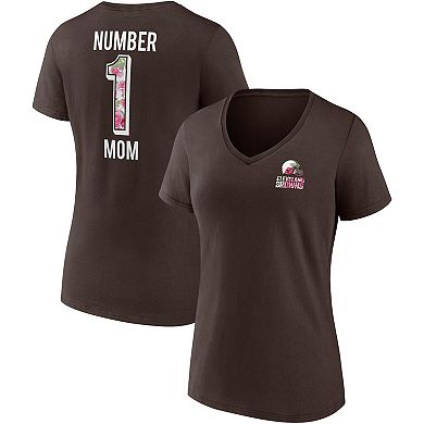 Women's Fanatics Branded Brown Cleveland Browns Team Mother's Day V-Neck T-Shirt