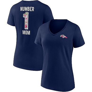 Women's Fanatics Branded Navy Denver Broncos Team Mother's Day V-Neck T-Shirt