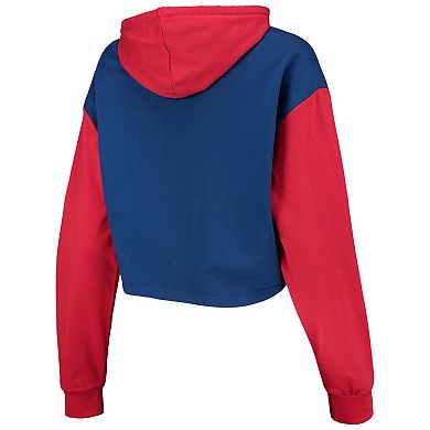 Women's FOCO Royal/Red Chicago Cubs Color-Block Pullover Hoodie & Shorts Lounge Set