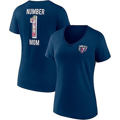 Women's Fanatics Branded Navy Chicago Bears Team Mother's Day V-Neck T-Shirt