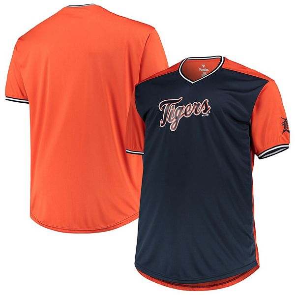 Men's Navy/Orange Detroit Tigers Solid V-Neck T-Shirt