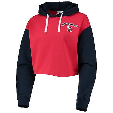 Women's FOCO Red/Navy St. Louis Cardinals Color-Block Pullover Hoodie & Shorts Lounge Set
