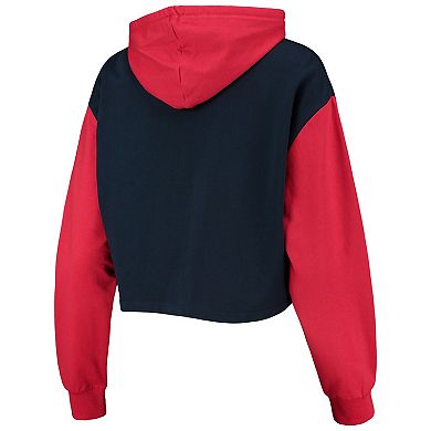 Women's FOCO Navy/Red Boston Red Sox Color-Block Pullover Hoodie & Shorts Lounge Set