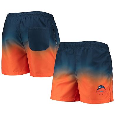 Men's FOCO Navy/Orange Chicago Bears Retro Dip-Dye Swim Shorts