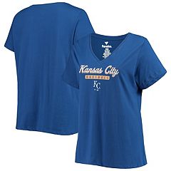 Women's New Era Light Blue Kansas City Royals 2-Hit Front Twist Burnout T-Shirt