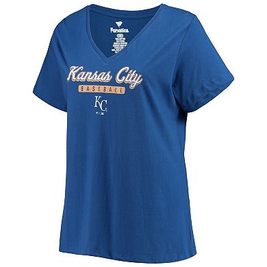 Women's Royal Kansas City Royals Plus Size V-Neck T-Shirt