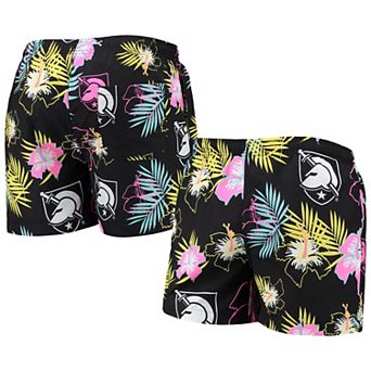 Men's FOCO Black Army Black Knights Neon Floral Swim Trunks