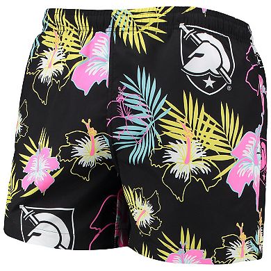 Men's FOCO Black Army Black Knights Neon Floral Swim Trunks