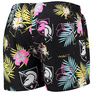 Men's FOCO Black Army Black Knights Neon Floral Swim Trunks