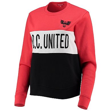 Women's Mitchell & Ness Black D.C. United Color Block Pullover Sweatshirt
