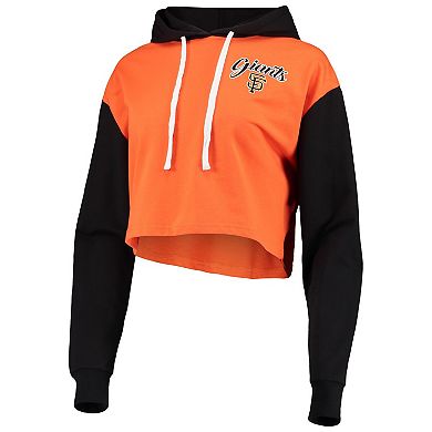Women's FOCO Orange/Black San Francisco Giants Color-Block Pullover Hoodie & Shorts Lounge Set