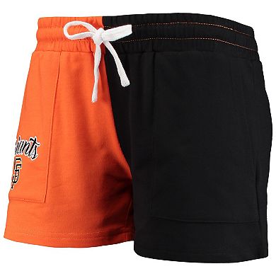Women's FOCO Orange/Black San Francisco Giants Color-Block Pullover Hoodie & Shorts Lounge Set