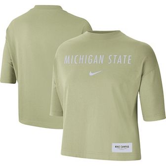 Women's Nike Olive Michigan State Spartans Earth Tones Washed Boxy T-Shirt