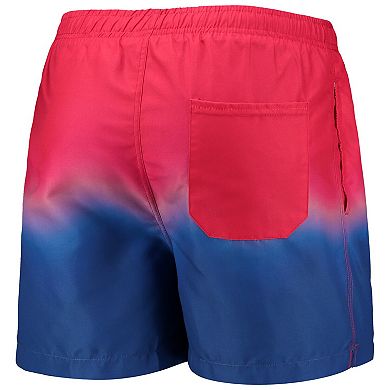 Men's FOCO Red/Royal New England Patriots Retro Dip-Dye Swim Shorts