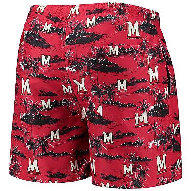 Men's FOCO Red Maryland Terrapins Island Palm Swim Trunks